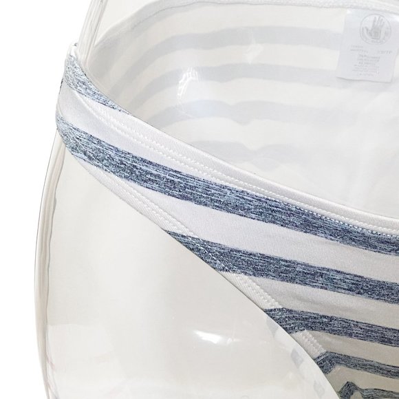 EUC Ivory/Grey Striped Bikini Swim Bottom - Womens Size XS - Body Glove Swimwear - Picture 3 of 3